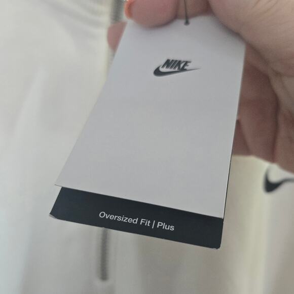 NWT! Nike Sportswear Fleece Oversized Half-Zip Crop Sweatshirt White Plus 3x - Picture 8 of 9